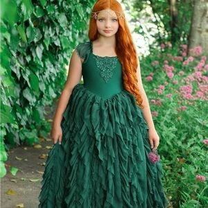NWT Dollcake Diamond in the Rough Emerald Green Frothy Frock size 4